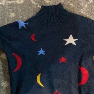 Dip Sweater Galaxy Knit Pullover Stars Moon